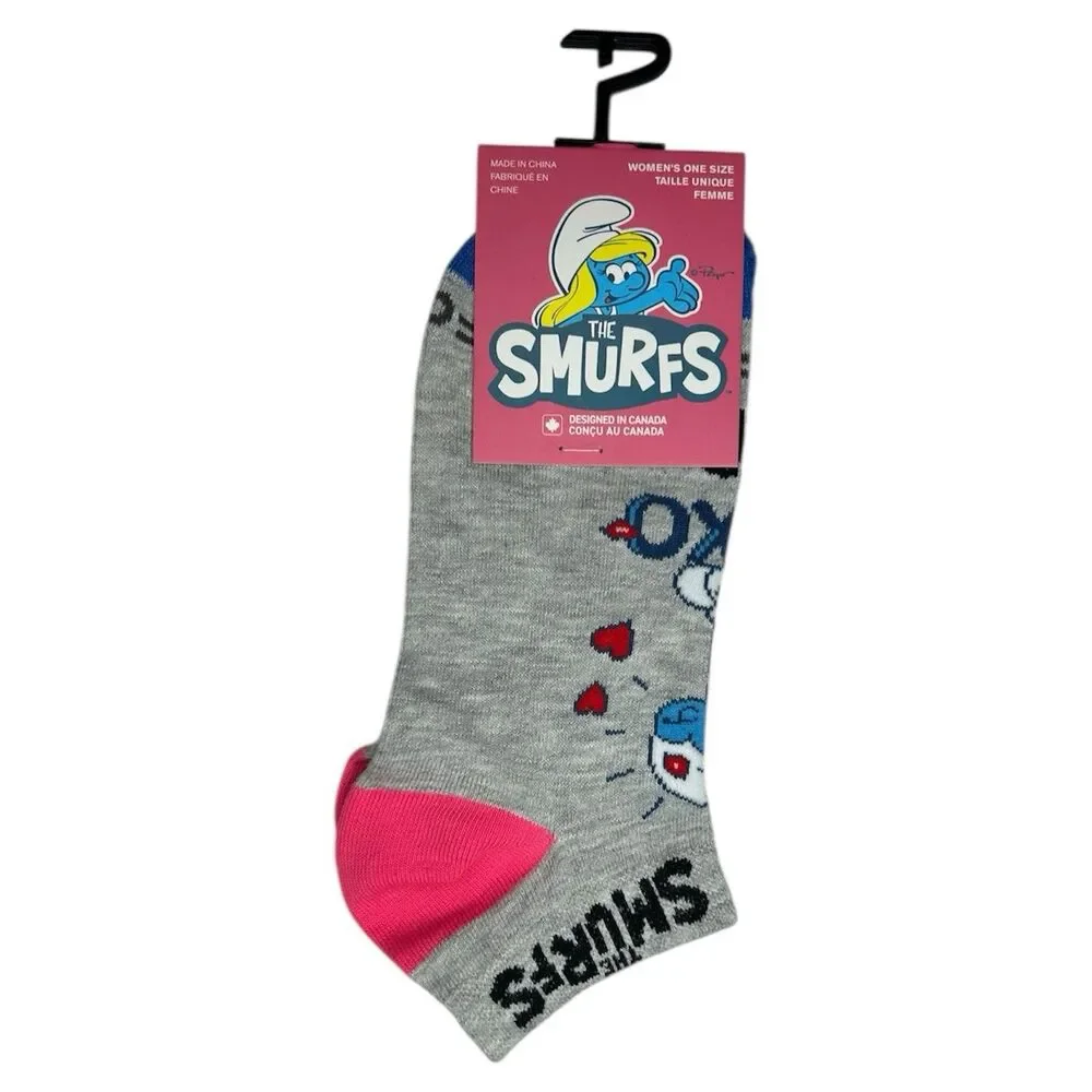 1x Smurf Novelty Ankle Socks Woman Set Size 6-9.5